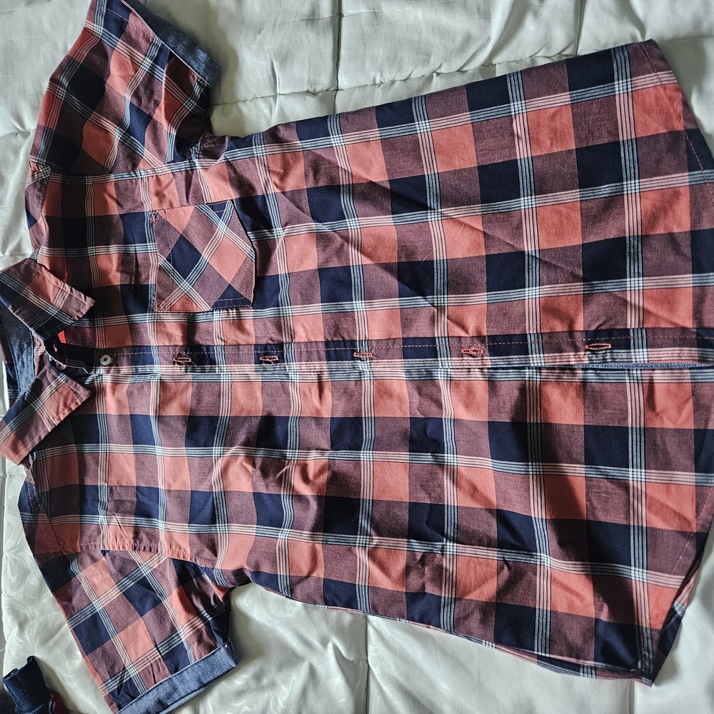 Ben Sherman Blue and Pink Plaid Shirt